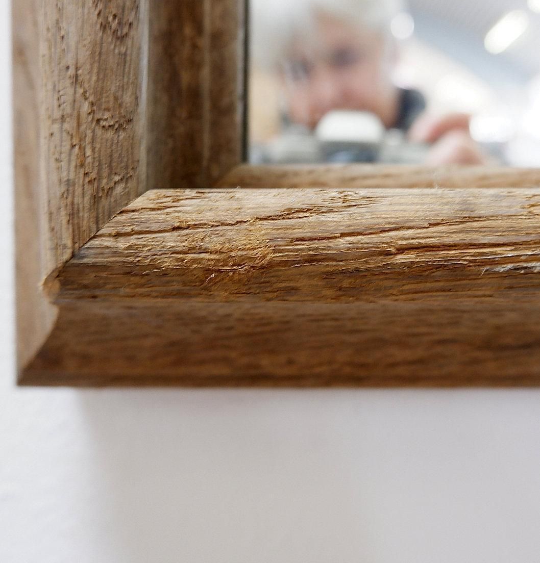Pair Of Raw Wood Mirrors With A Beautiful Patina   Circa 1950 photo for sale