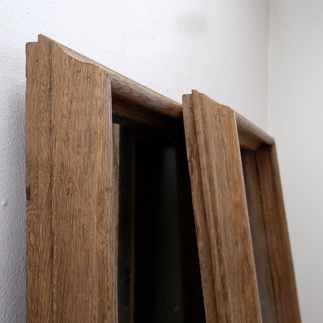 photo buy Pair Of Raw Wood Mirrors With A Beautiful Patina   Circa 1950
