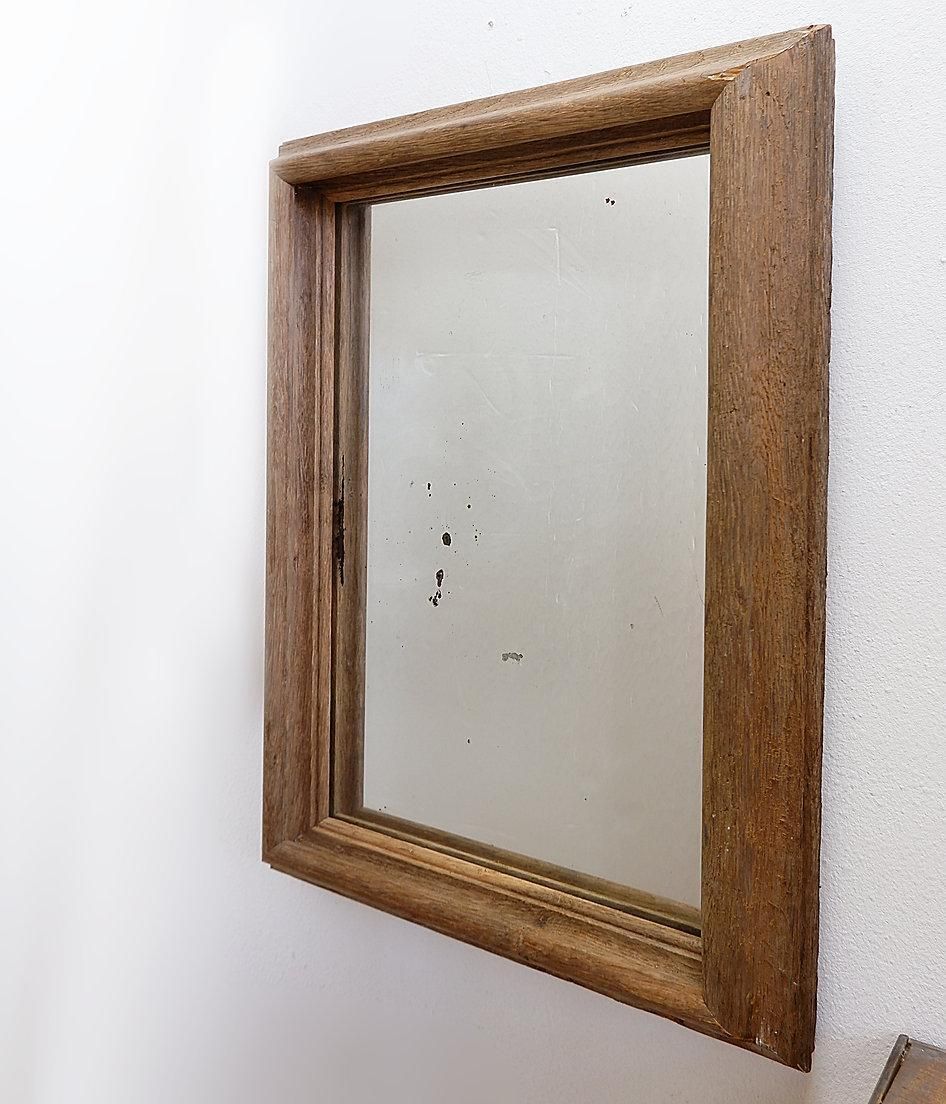 photo vintage Pair Of Raw Wood Mirrors With A Beautiful Patina   Circa 1950