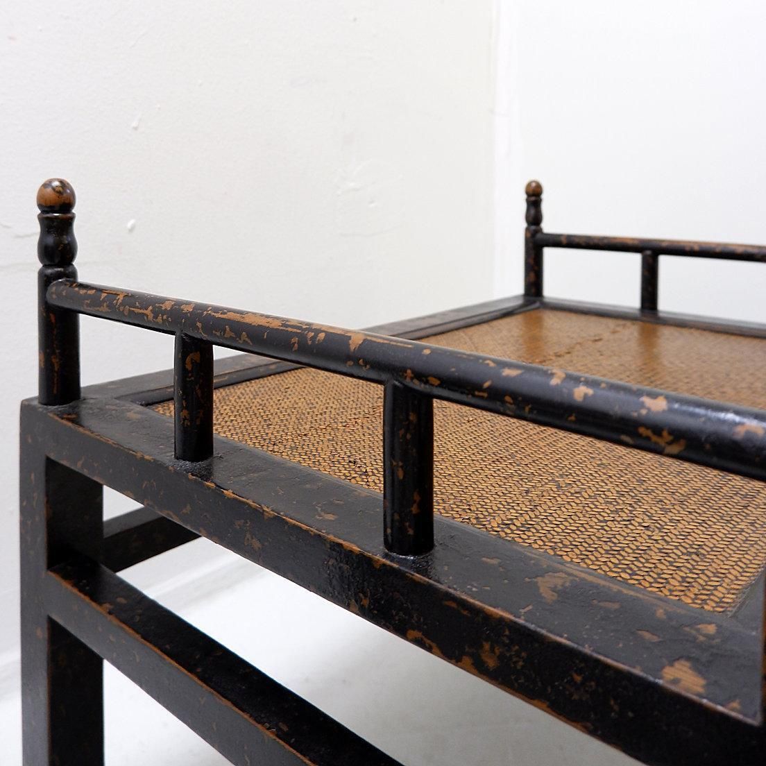 Pair Of Lacquered Wood And Rattan "Meditation" Chairs   Japan, Early 20th photo vinterior