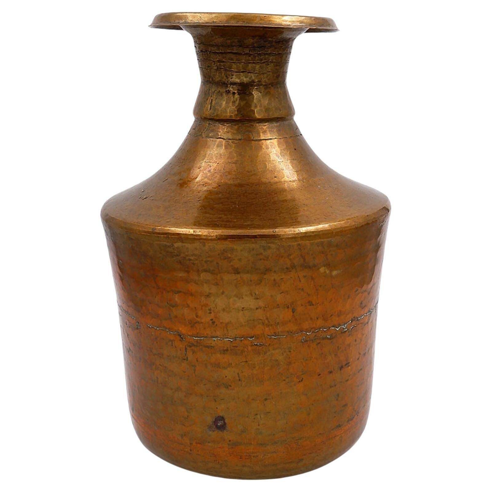 Hammered Copper Pital Ghalcha Vase, Wabi Sabi Style, Nepal Decor