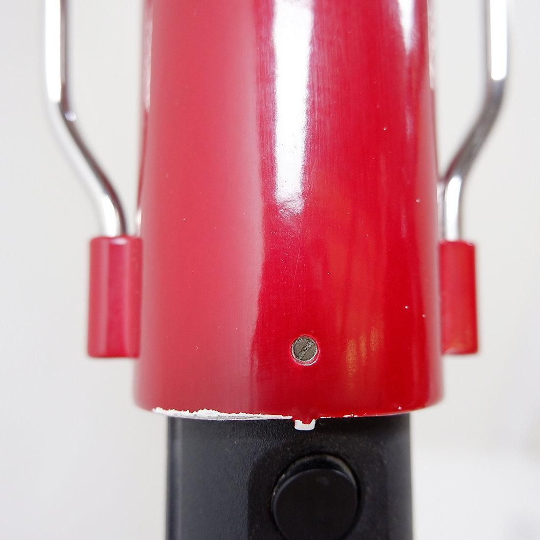 Lighting Space Age Floor Lamp With A Dark Red Shade   1970s photo