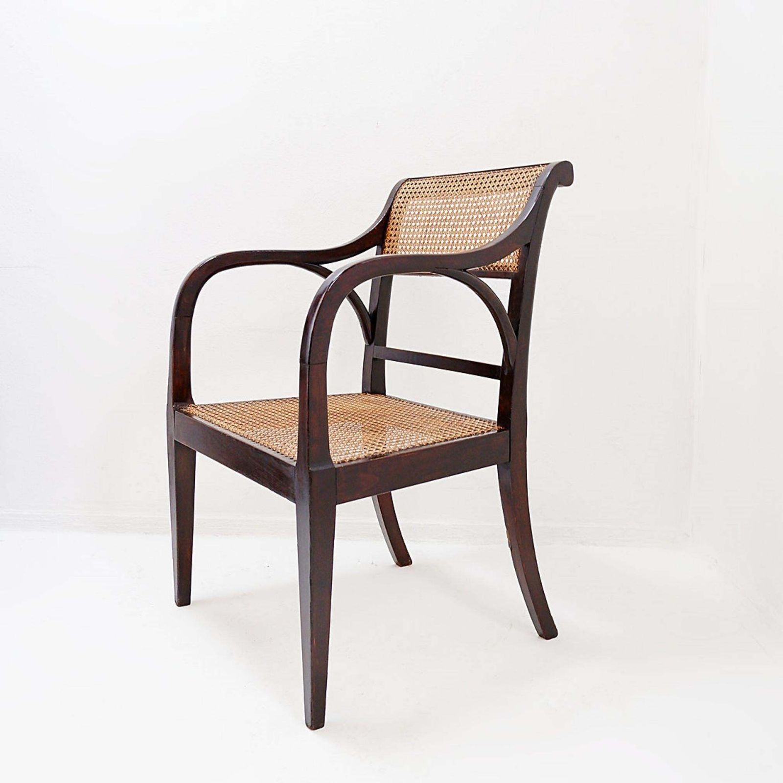 Mid Century Modern Bentwood Chairs With Cane Seats And Backs photo vintage