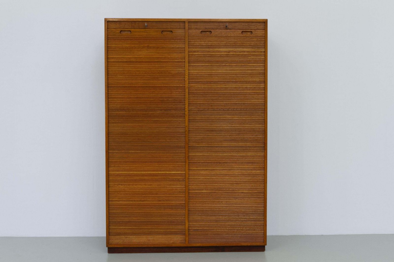 Danish Art Deco Oak Double Tambour Archive Cabinet, 1930s. photo 2134.0
