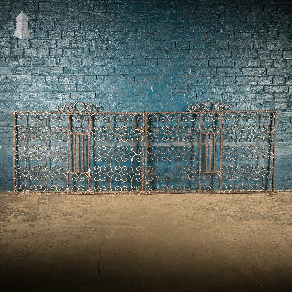 Scrollwork Driveway Gates, Victorian Wrought Iron photo for sale