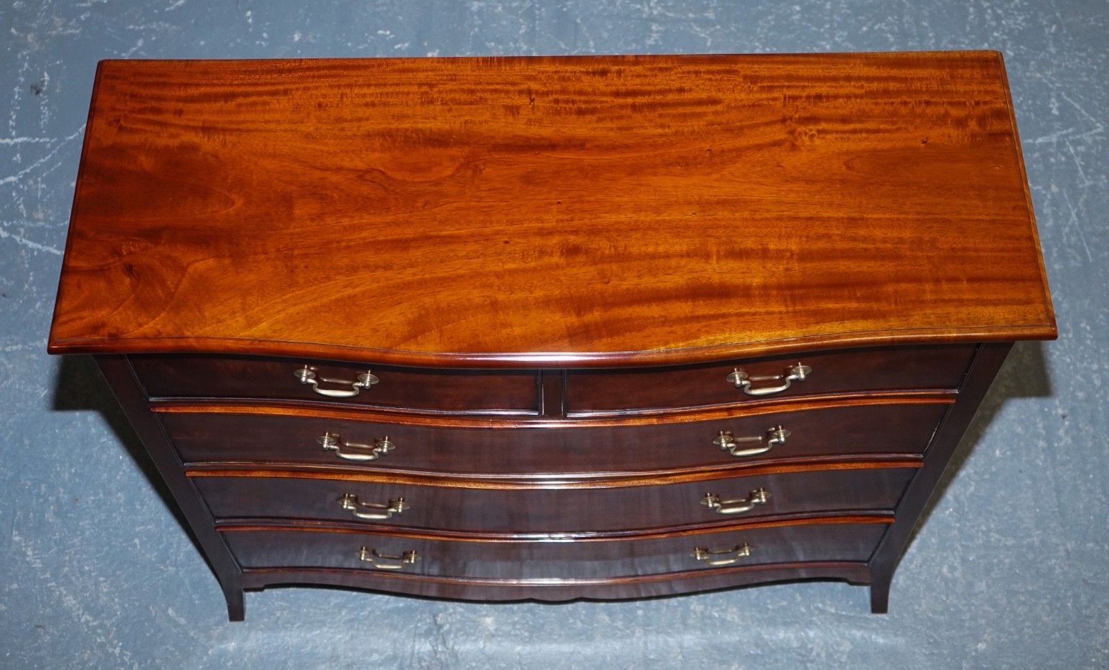 Georgian Revival Style Serpentine Chest Of Drawers Made By Brights Of Nettlebed photo vintage