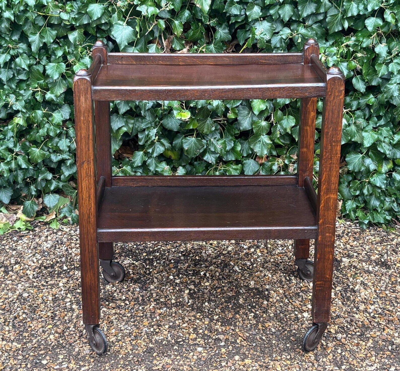 Vintage 1920’s Oak Tea Trolley Cart photo for sale