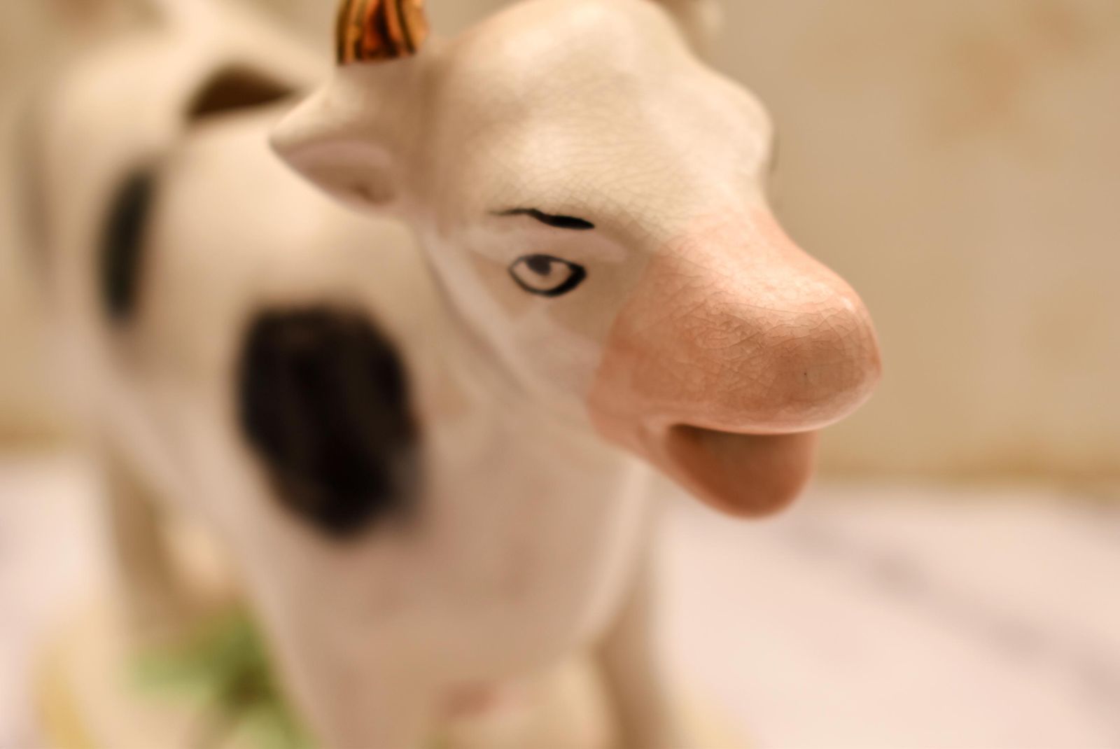 Home Decor Staffordshire Cow Creamer   Gorgeous Large Porcelain 19th Century Jug With Lid photo