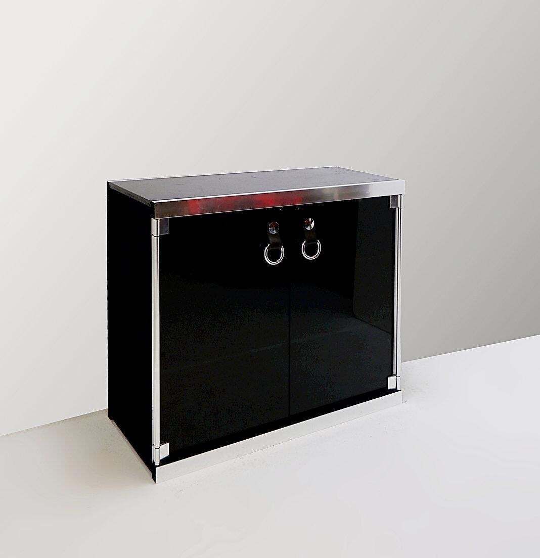 photo vintage Guido Faleschini Tucroma Sideboard, Wood & Glass, I4 Mariani, 1970s