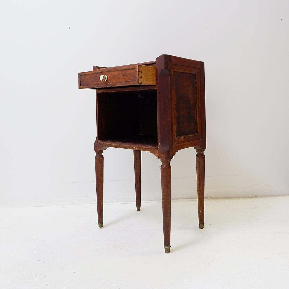 Louis XVI Style Antique Bedside Table With Tapered Legs, 20th Century photo furniture