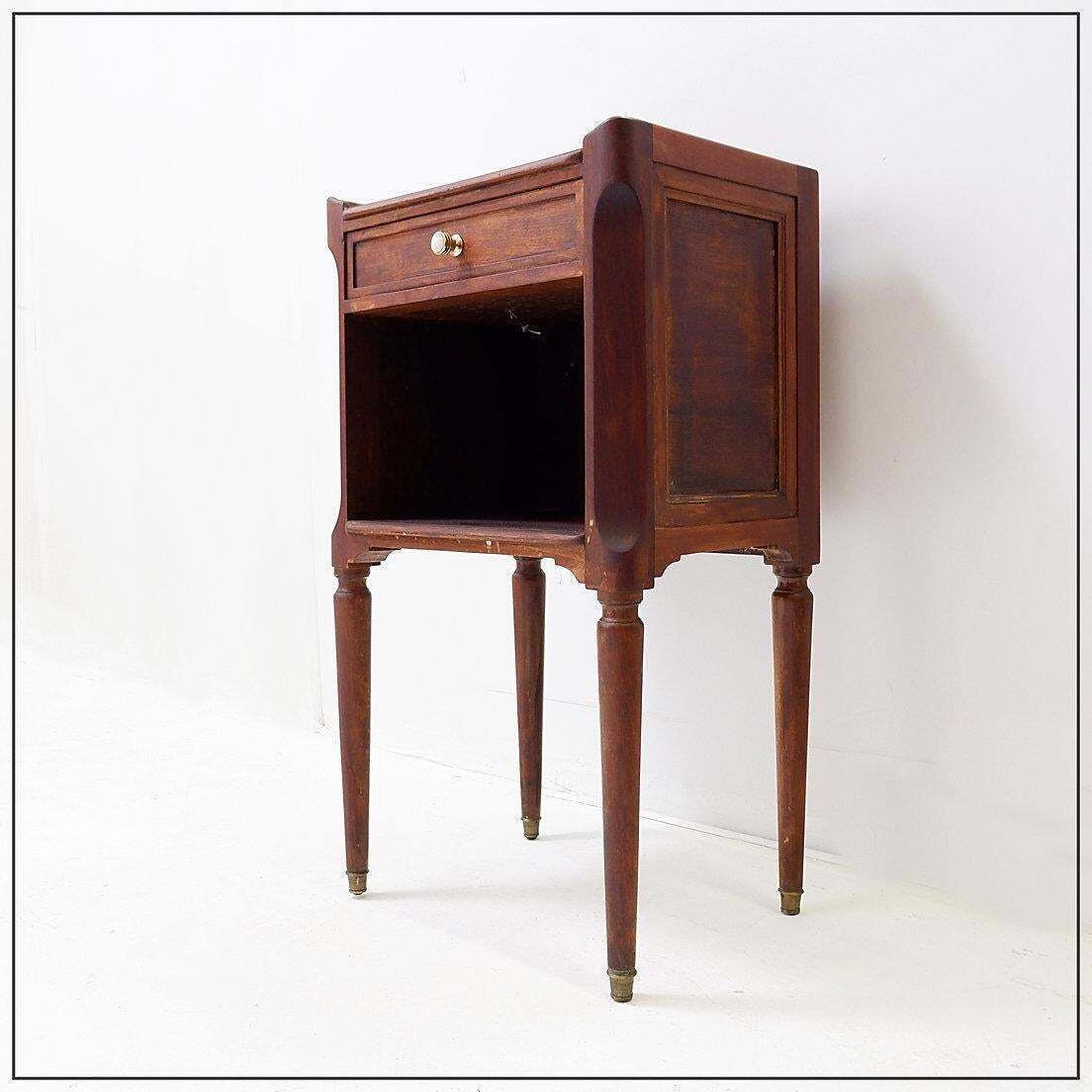 Louis XVI Style Antique Bedside Table With Tapered Legs, 20th Century photo 489.0