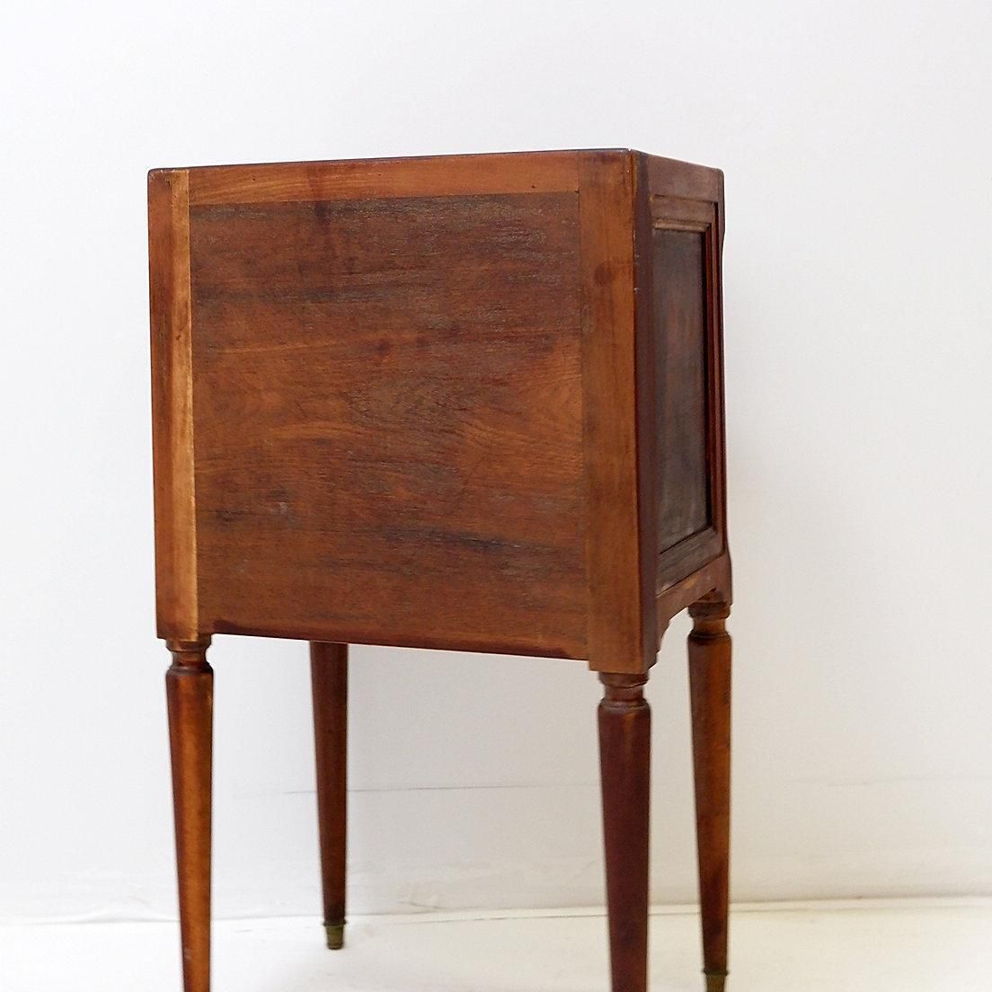 Louis XVI Style Antique Bedside Table With Tapered Legs, 20th Century photo vintage