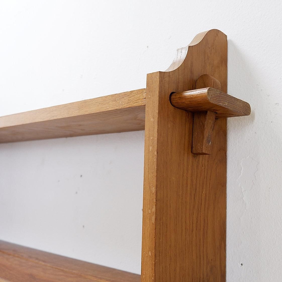 Mid Century Arts & Crafts Style Pegged Wall Hung Shelves photo Furniture