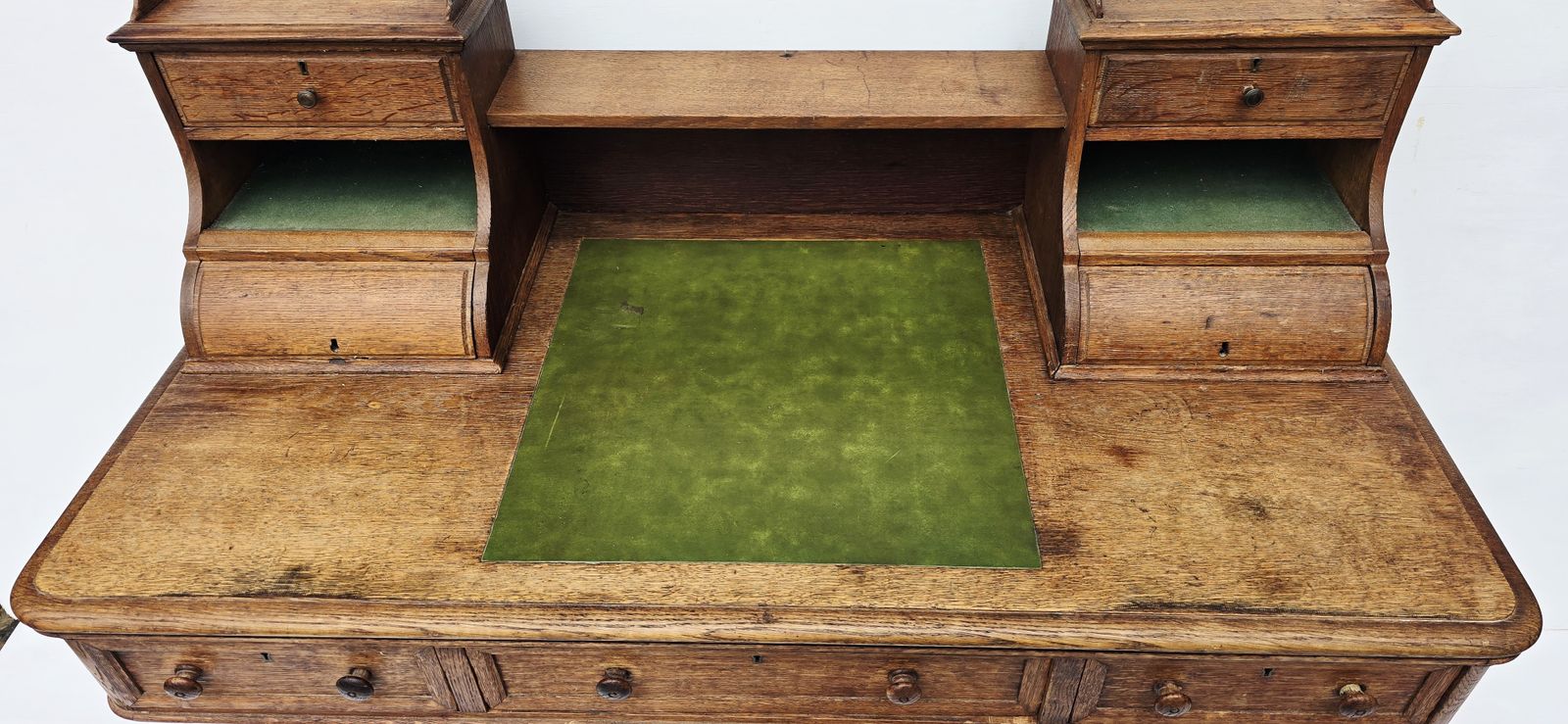photo furniture An Antique Carved Oak Clerk's Desk, Mid 19th Century.