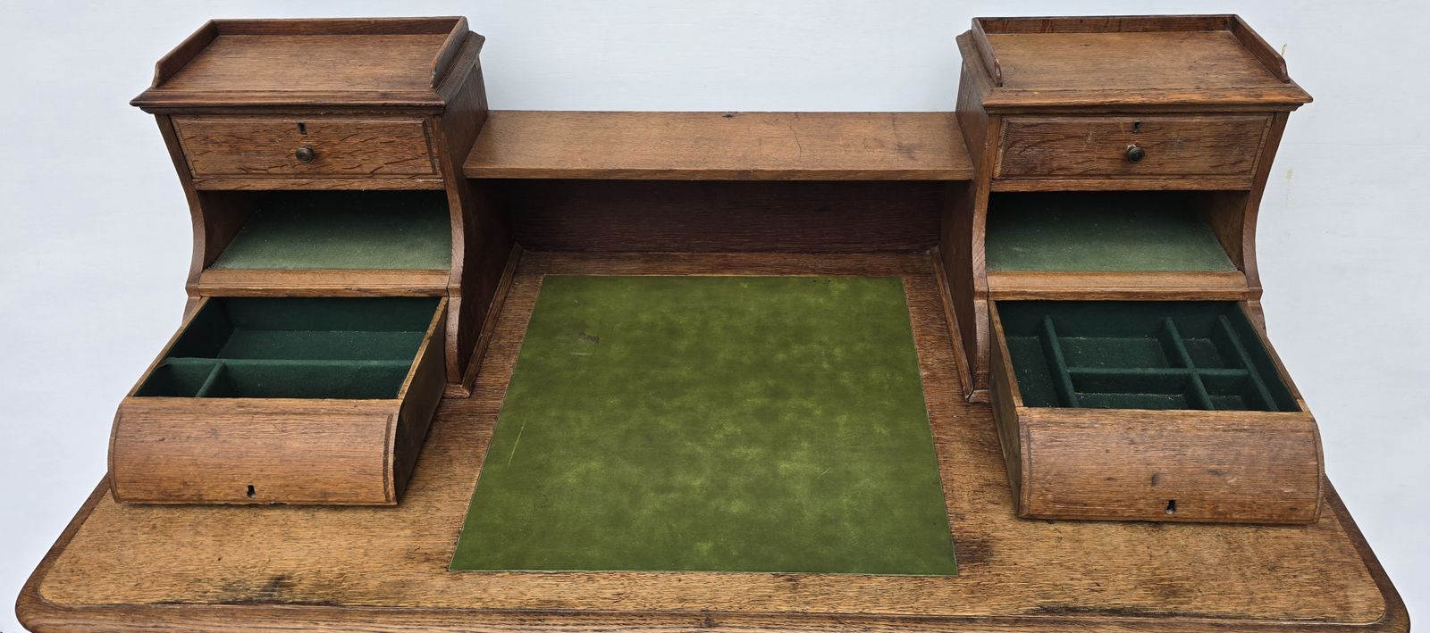 photo for sale An Antique Carved Oak Clerk's Desk, Mid 19th Century.