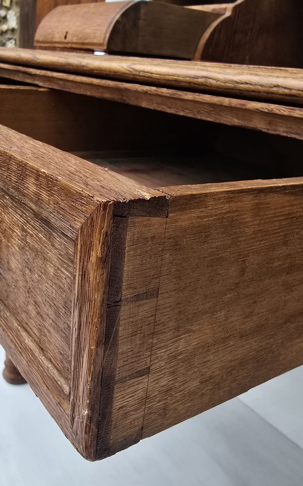 450.0 An Antique Carved Oak Clerk's Desk, Mid 19th Century. photo