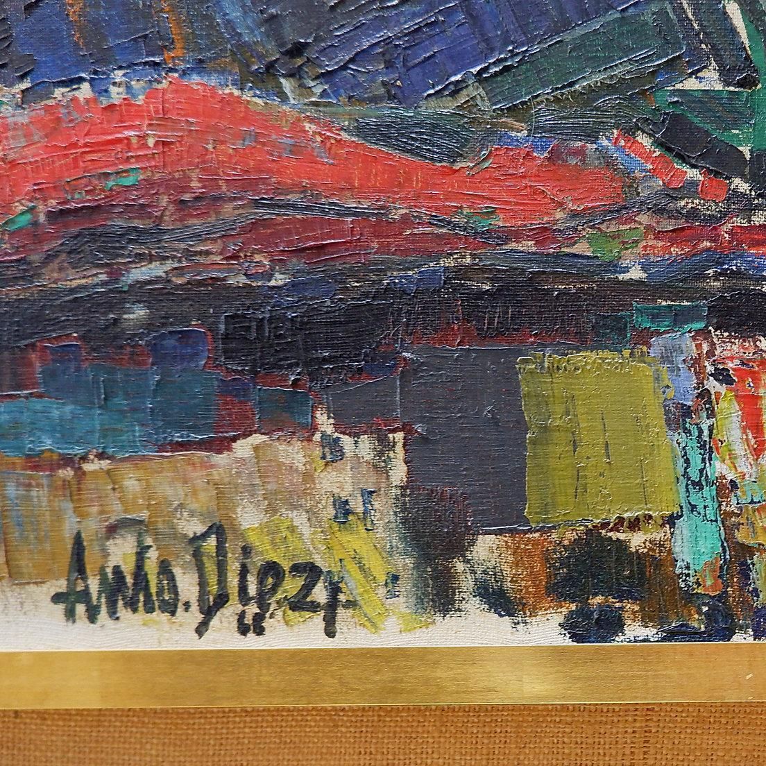 Art Anto Diez (1914 1992) "Circus Danseres" 1968 Painting On Canvas photo
