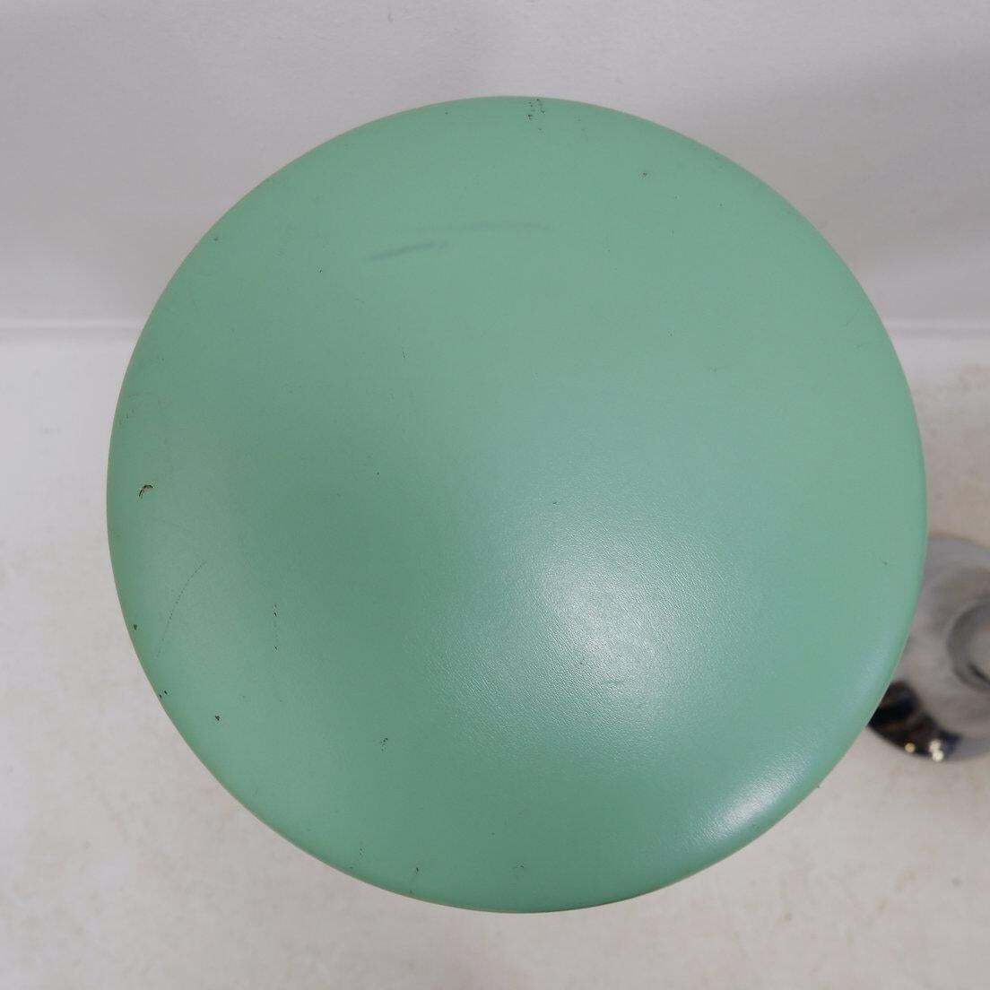 photo vintage Vintage 1950s Retro Bar Stools, Faux Leather & Metal, USA Made