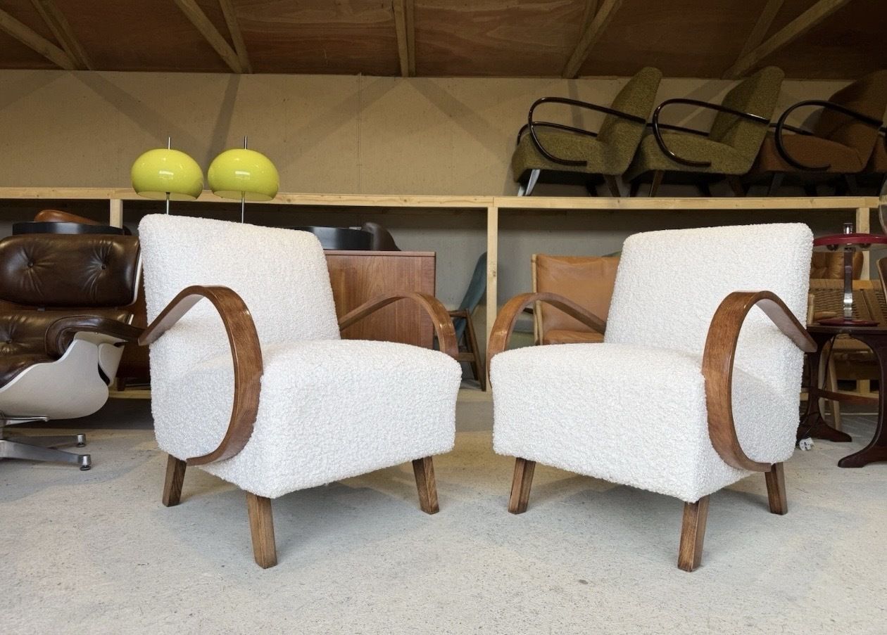 Pair Of Jindrich Halabala Armchairs, Art Deco, Vintage, Retro, Mid Century photo for sale
