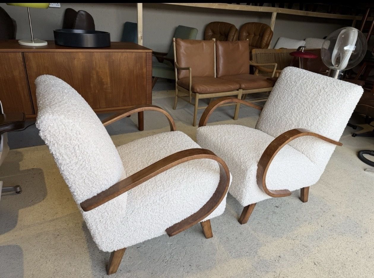 Pair Of Jindrich Halabala Armchairs, Art Deco, Vintage, Retro, Mid Century photo buy