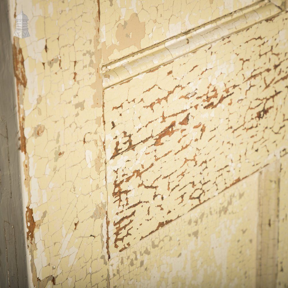 6 Panel Door, Six Moulded Panels, Distressed Paint photo vintage