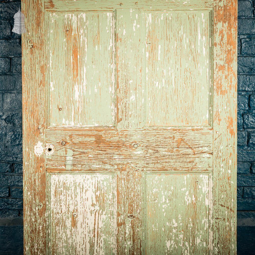 6 Panel Door, Six Moulded Panels, White & Green photo 418.0