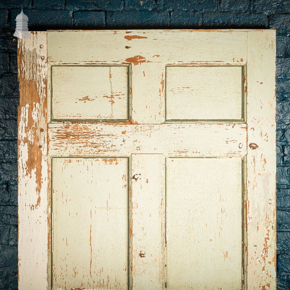 418.0 6 Panel Door, Six Moulded Panels, White & Green photo