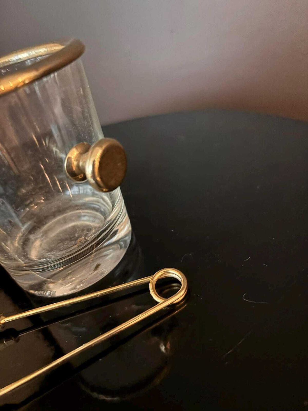 photo buy Vintage Reims France Glass Mini Ice Bucket Sugar Bowl & Ice Tongs Set