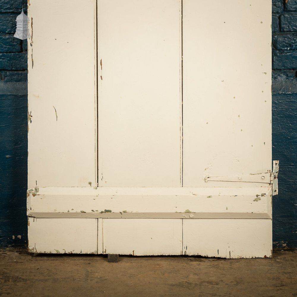 252.0 Plank & Ledge Door, Reclaimed With Green & White Paint photo