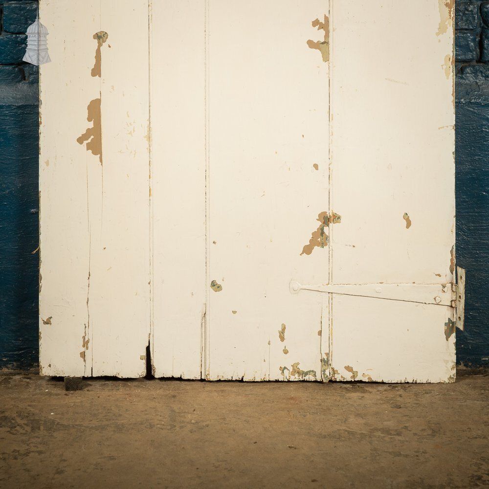 Plank & Ledge Door, White Painted Beadboard photo Home Fixtures