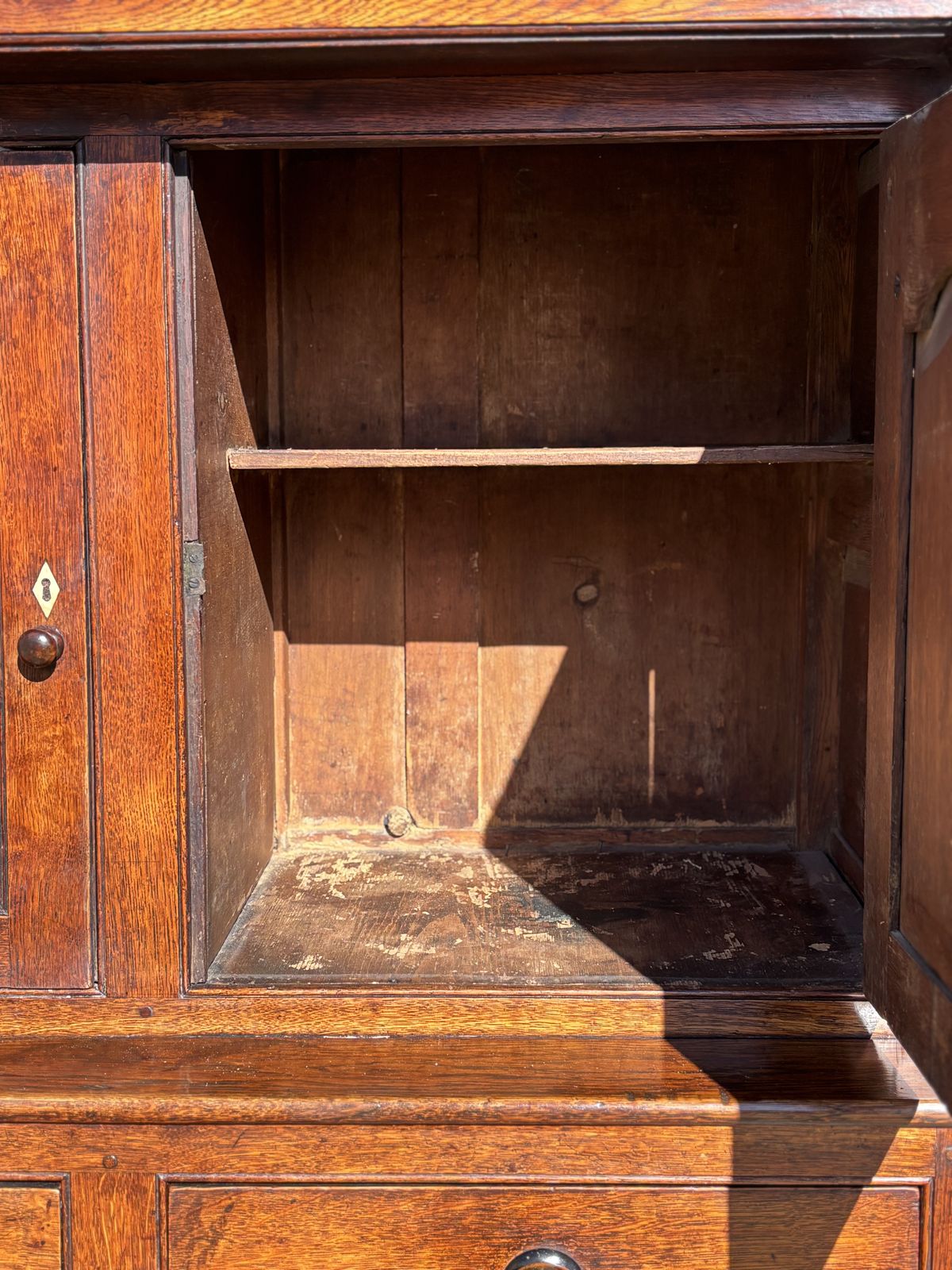 18th Century George III Period Oak Court Cupboard photo vintage