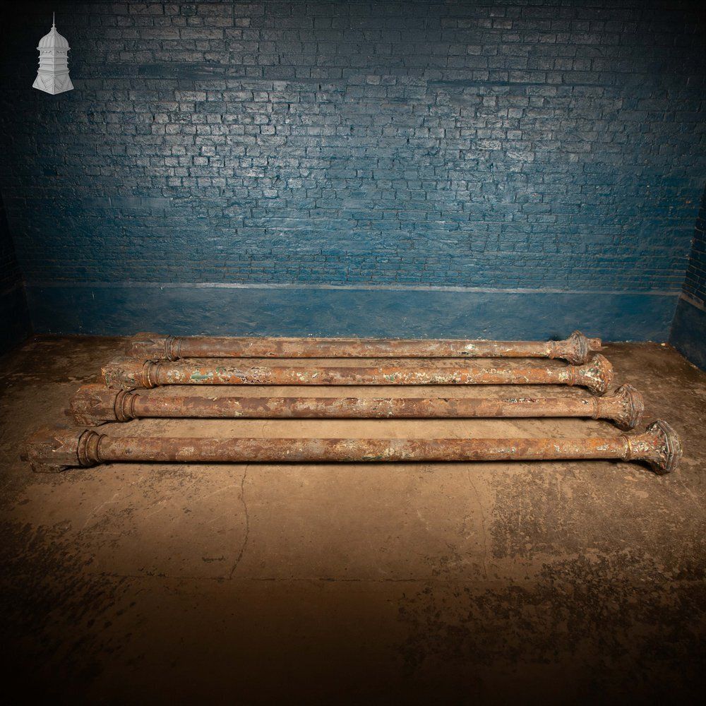 Cast Iron Columns 12.5ft By Walter Macfarlane & Co. Set Of 4