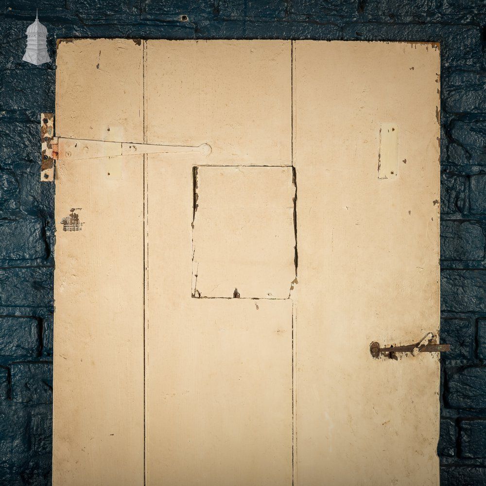 Ledged Plank Door, Distressed Cream Paint photo furniture