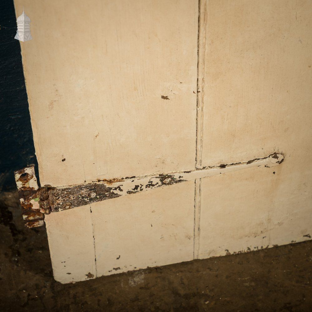 Ledged Plank Door, Distressed Cream Paint photo 238.0