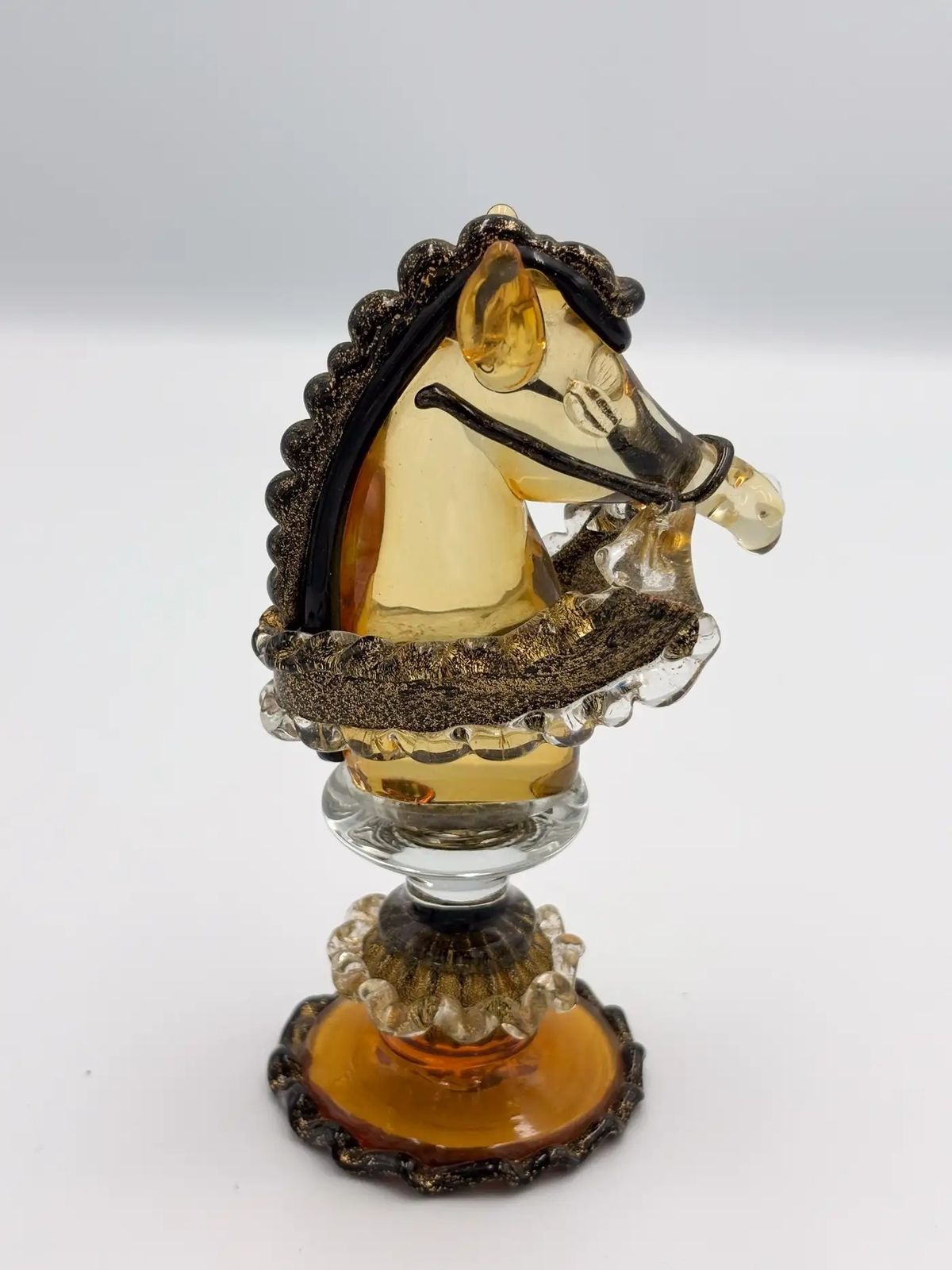 Rare Chess Set Composed Of 32 Solid Amber Glass Pieces, Barbini, Pauly & C photo vintage