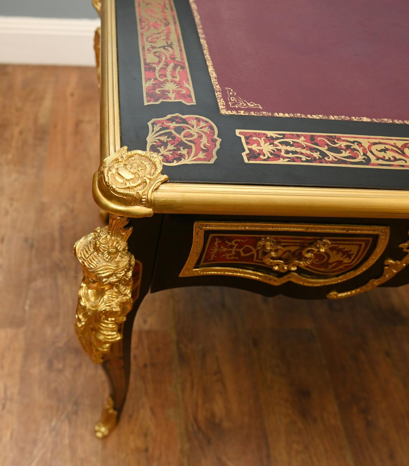 Boulle Bureau Plat Desk Inlay Writing Table Napoleon III photo 2250.0