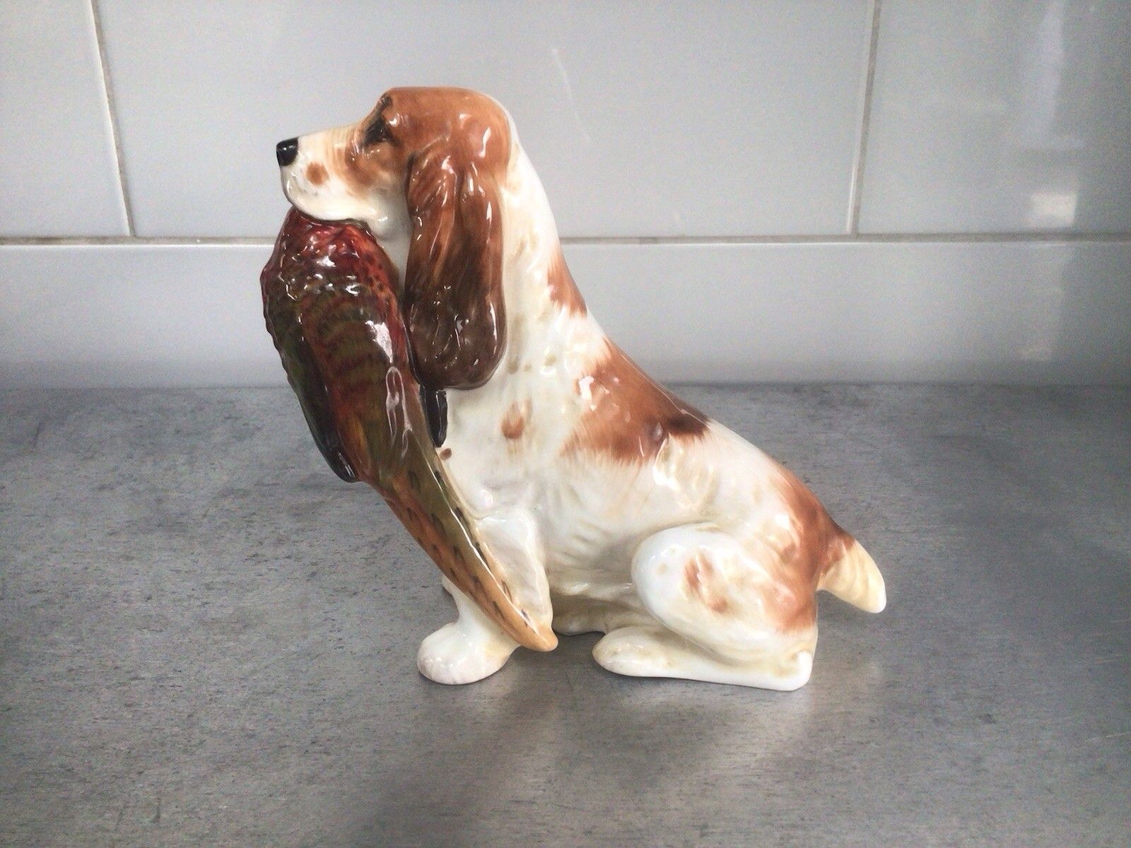 Royal Doulton Cocker Spaniel With Pheasant Figurine Model Number Hn1028 Stamped photo 89.0
