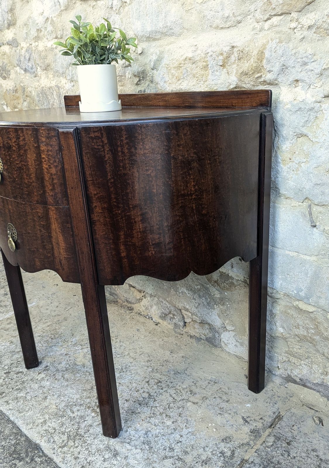 Georgian Mahogany Demi Lune Console With Drawers photo vinterior