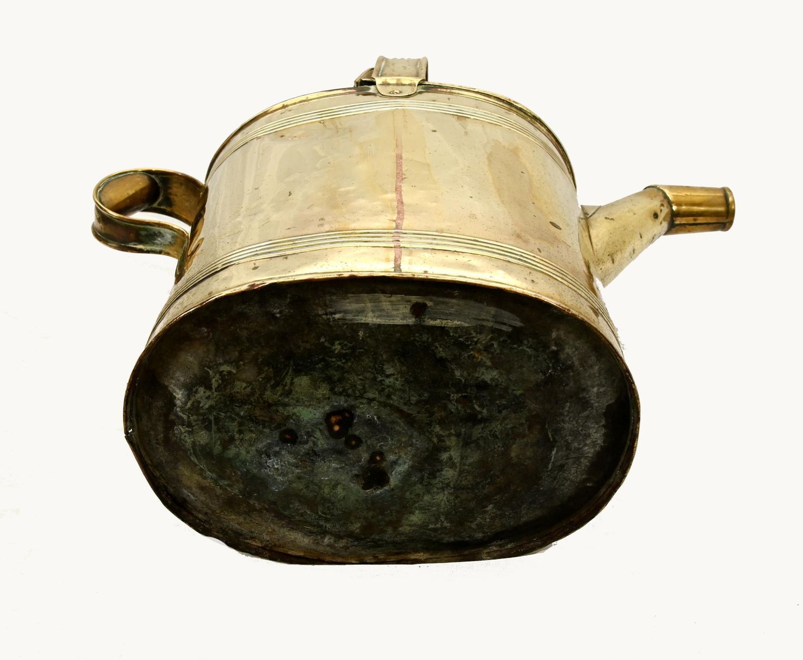 Victorian Brass Watering Can Antique Gardening 1880. photo vinterior