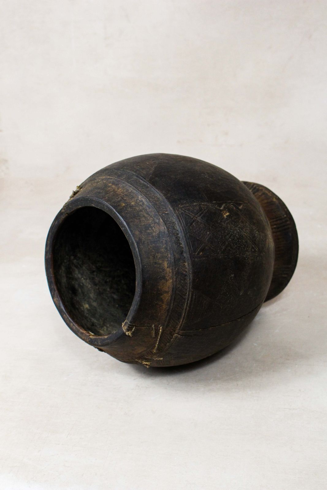 Antique "Stitched" Ethiopian Milk Pot   17.2 photo Home Decor