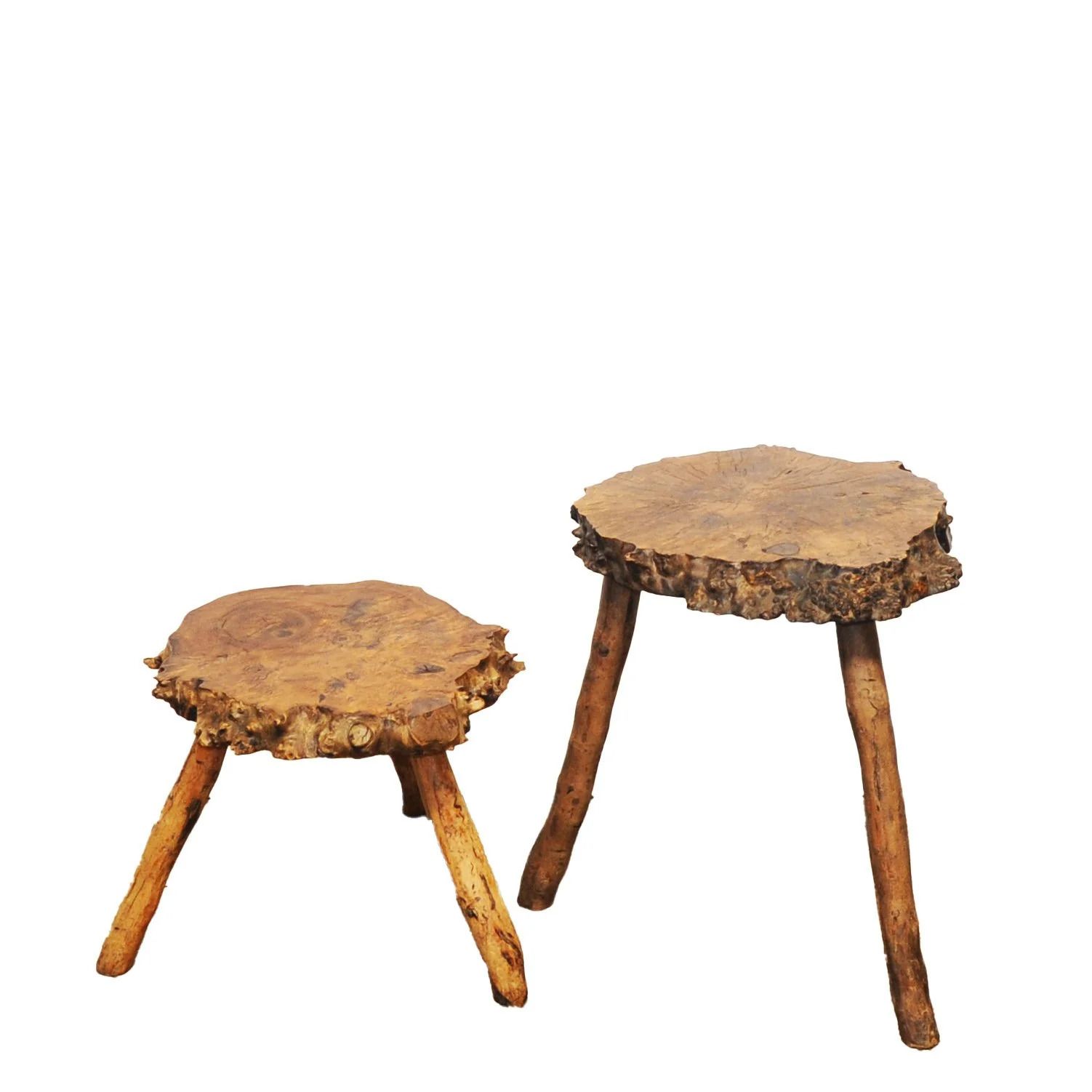 Pair Of Organic Sculptural Burr Walnut Coffee/ Side Tables, 1950s photo for sale