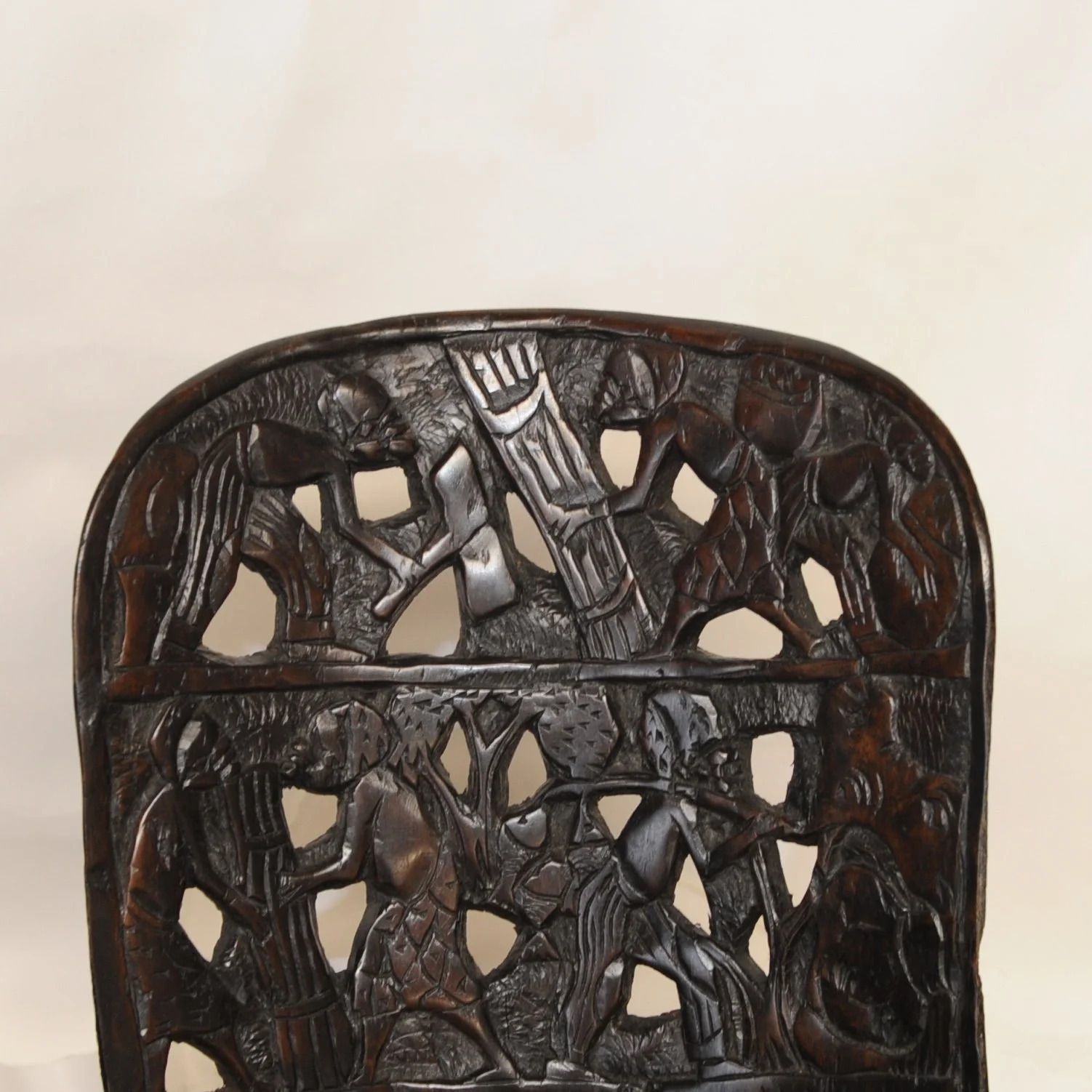 Hand Carved Hardwood African Palaver Chair, 1950s photo 195.0
