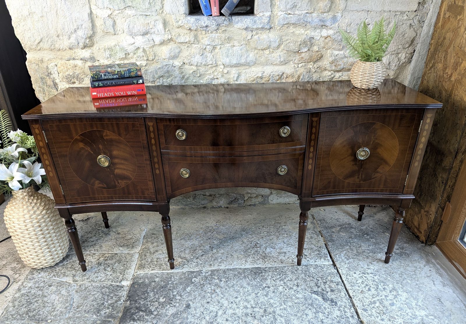 Regency Style Mahogany Sideboard With Drawers   Serpentine photo Furniture