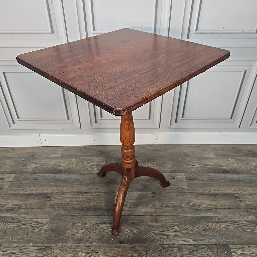 Antique Tilt Top Table Mahogany Tripod Occasional Wine Side Table Solid Wood photo furniture