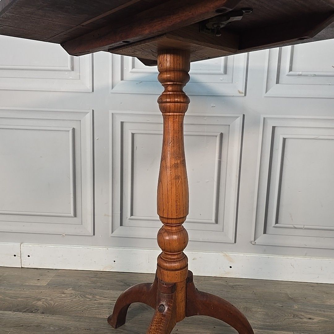 Antique Tilt Top Table Mahogany Tripod Occasional Wine Side Table Solid Wood photo Furniture
