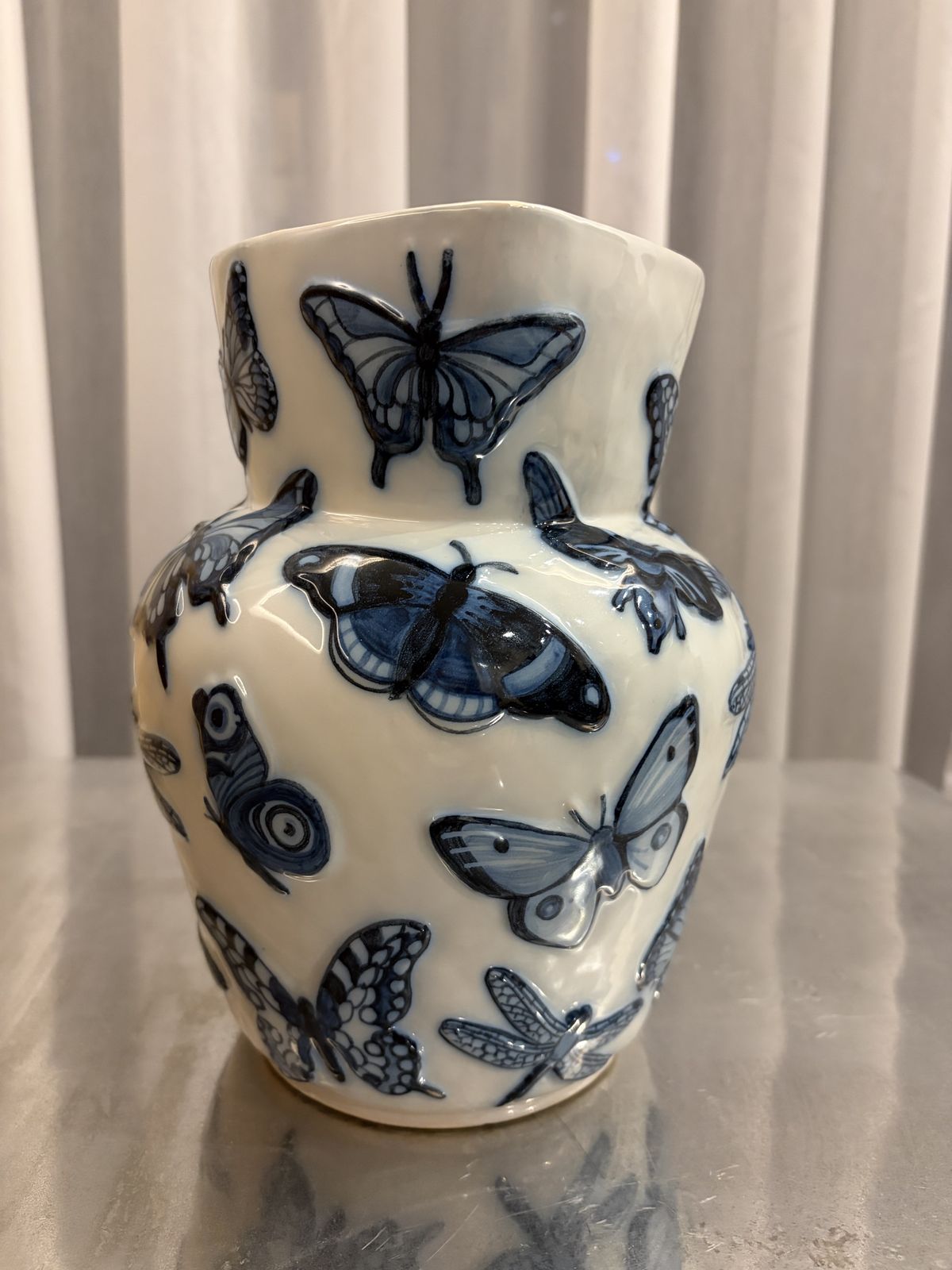 Vintage Hand Painted Glazed Ceramic Vase 50/250, Studio Job Makkum photo for sale