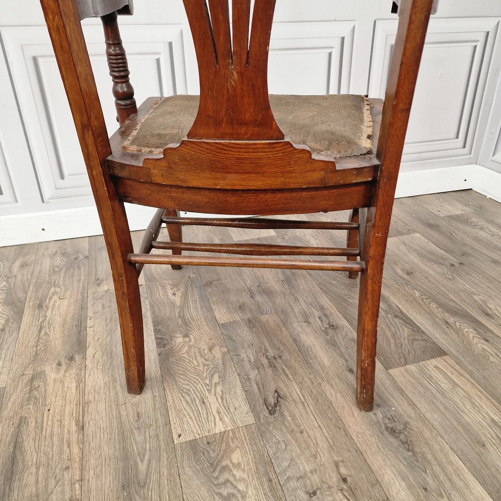 photo buy Antique High Back Armchair Turned Chair Arts & Crafts Carver Art Nouveau