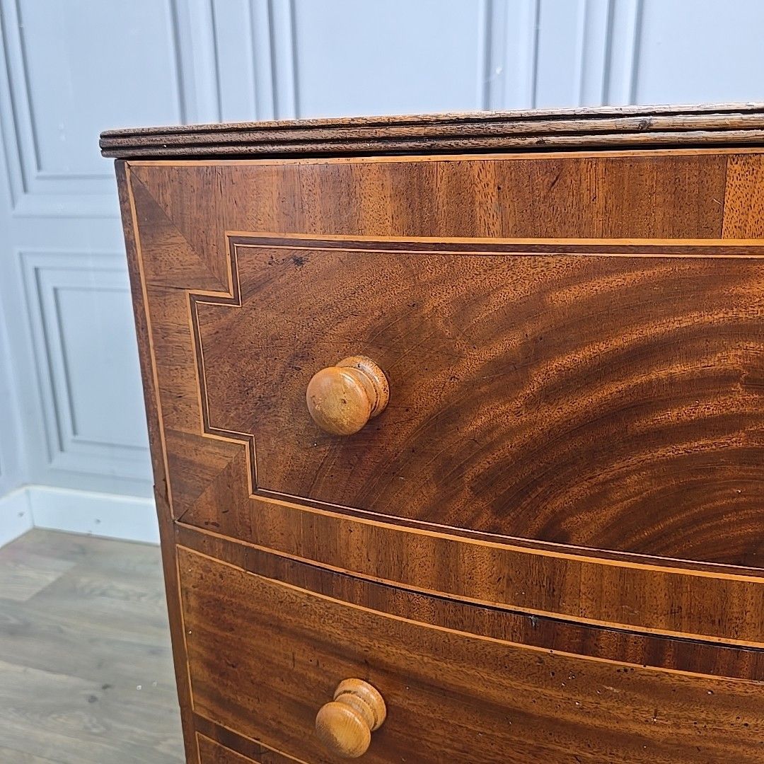 Antique Commode Cabinet Chest Drawer Storage / Lamp Table Mahogany Georgian photo vintage