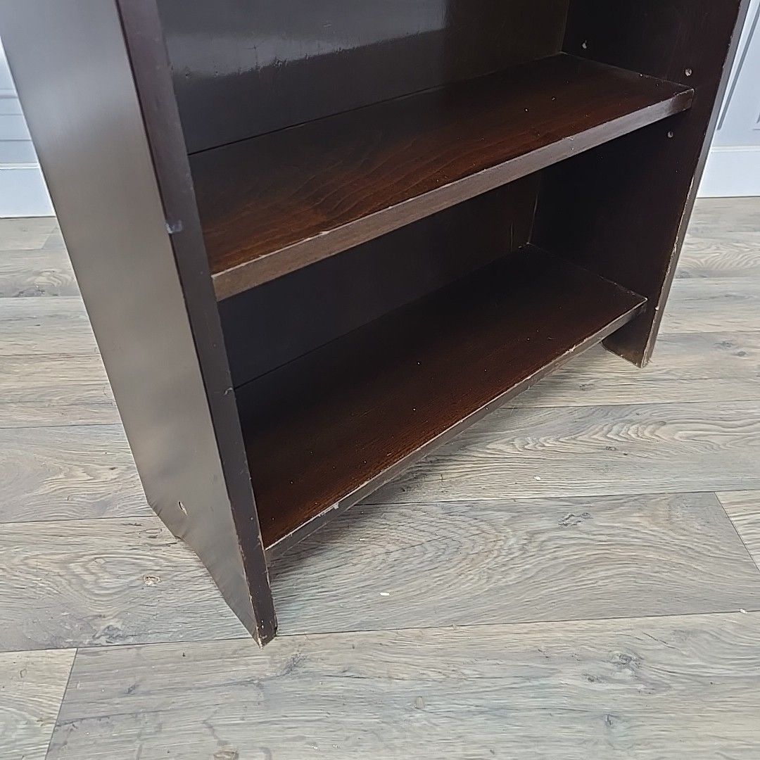190.0 Retro Vintage Wooden Bookcase Bookshelf – Mid Century Shelving Unit Utility photo
