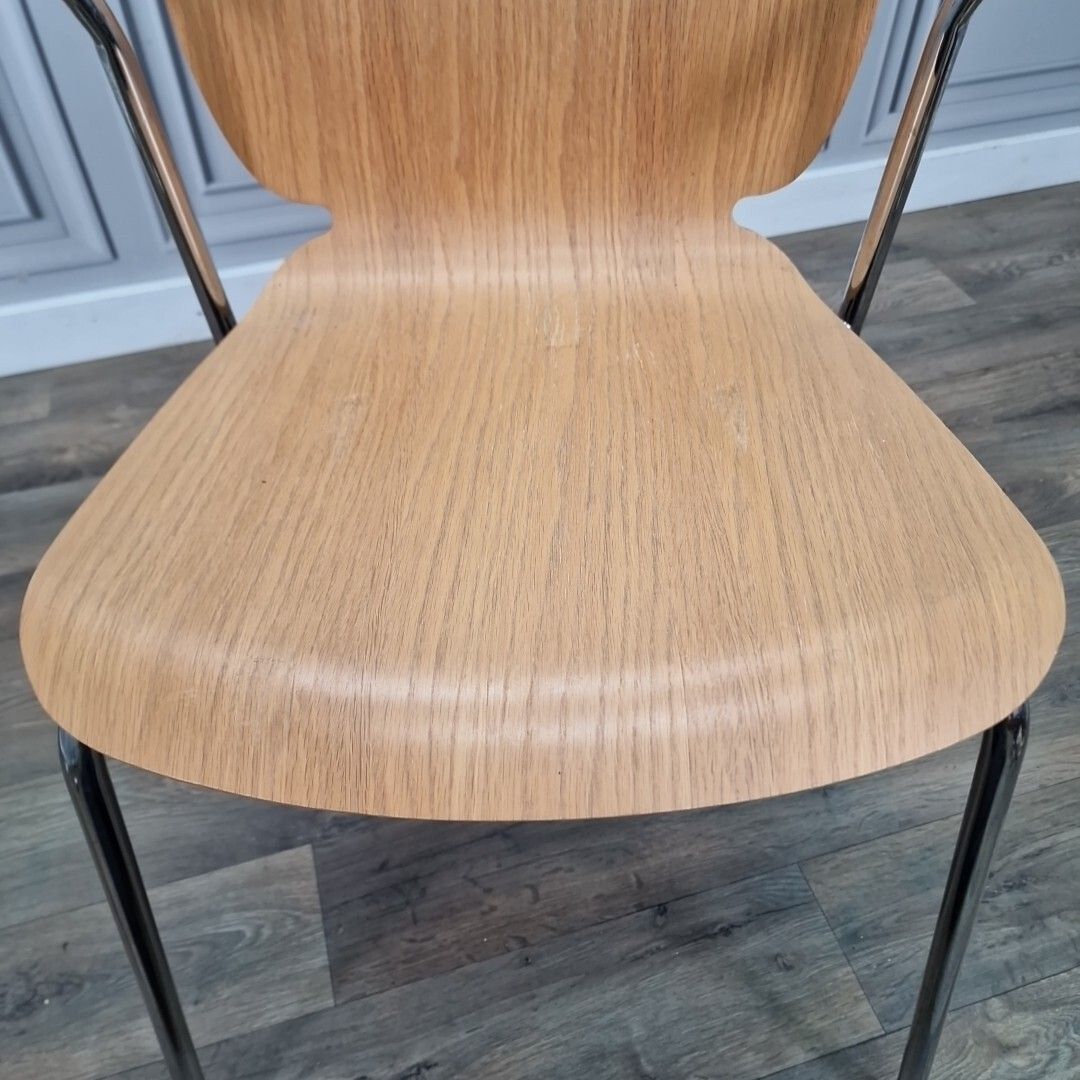 Retro Ikea Dietmar Chair Chrome Mid Century Danish Style Arm Office Desk Seat photo 80.0
